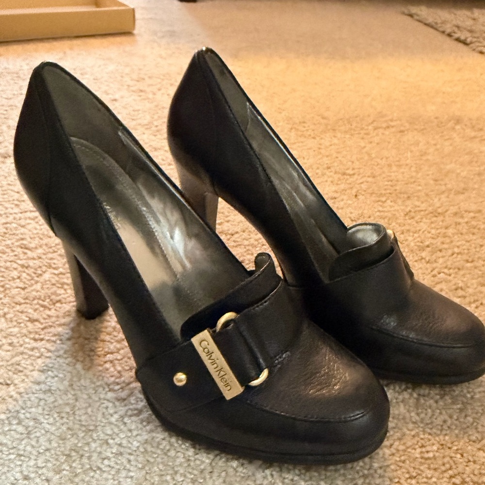 Calvin Klein Black Leather Heels